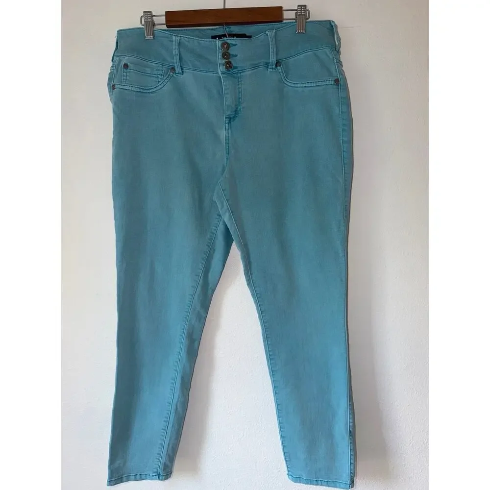 Torrid Bright Blue High Rise Stretchy Skinny Jeans Sz 16 Capris Dopamine Dress